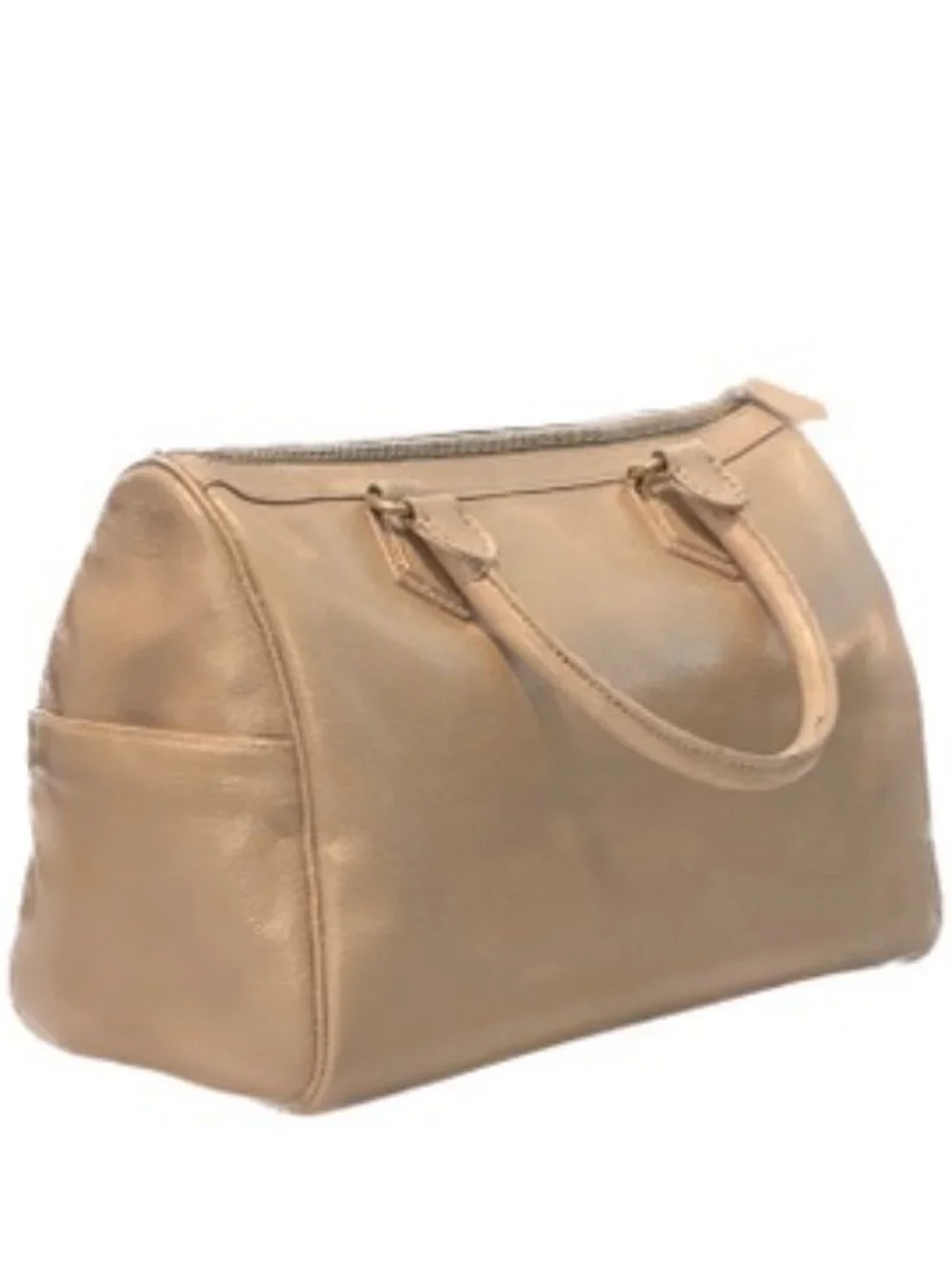 Mark & Graham Taupe Leather Satchel / Doctor Bag